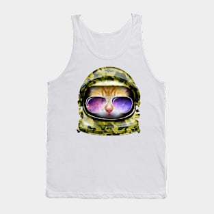 Kitty in Space Green Camo Edition Tank Top